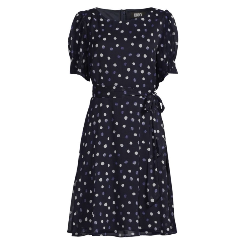DKNY Dot Print Belted Dress- NWT!